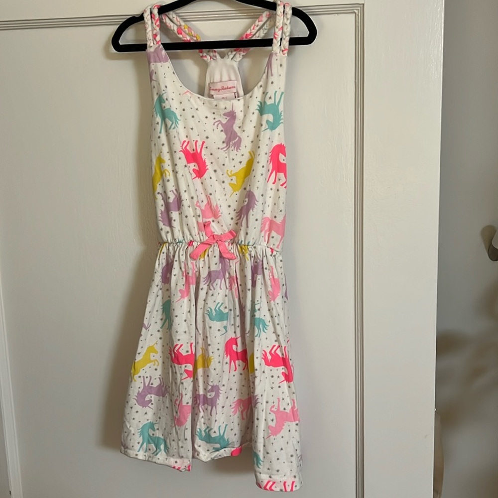 Girls Tommy Bahamas unicorn rainbow dress size 7